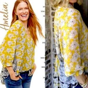 CAbi #5713 Amelia Gather top semi shear size small